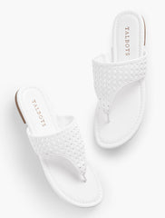 WHITE GIGI FAUX NAPPA SANDALS | Talbots for sale