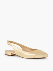EDISON METALLIC LEATHER SLINGBACK FLATS | Talbots sale