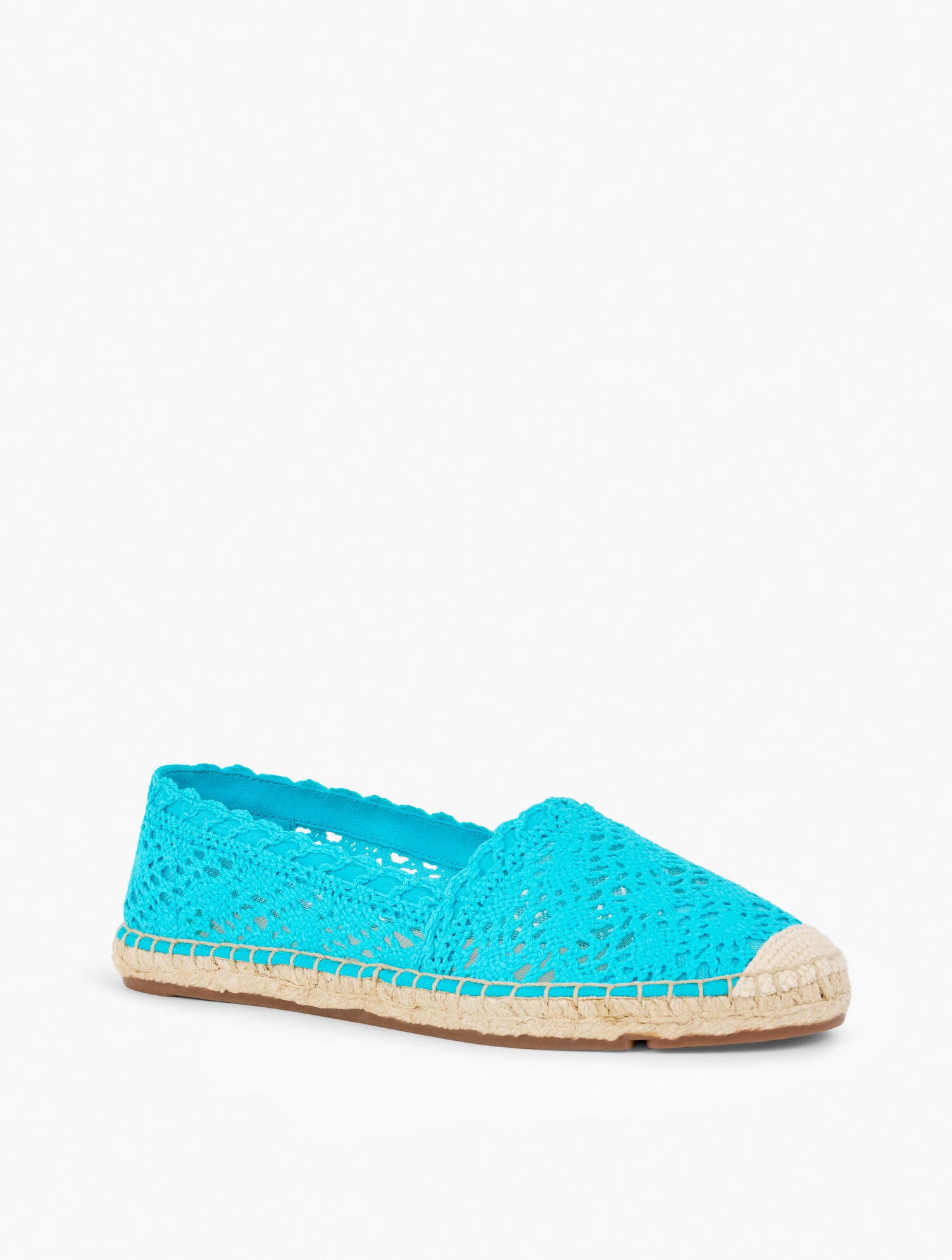 POOL BLUE IZZY ESPADRILLE FLATS - FLORAL HONEYCOMB CROCHET | Talbots discount