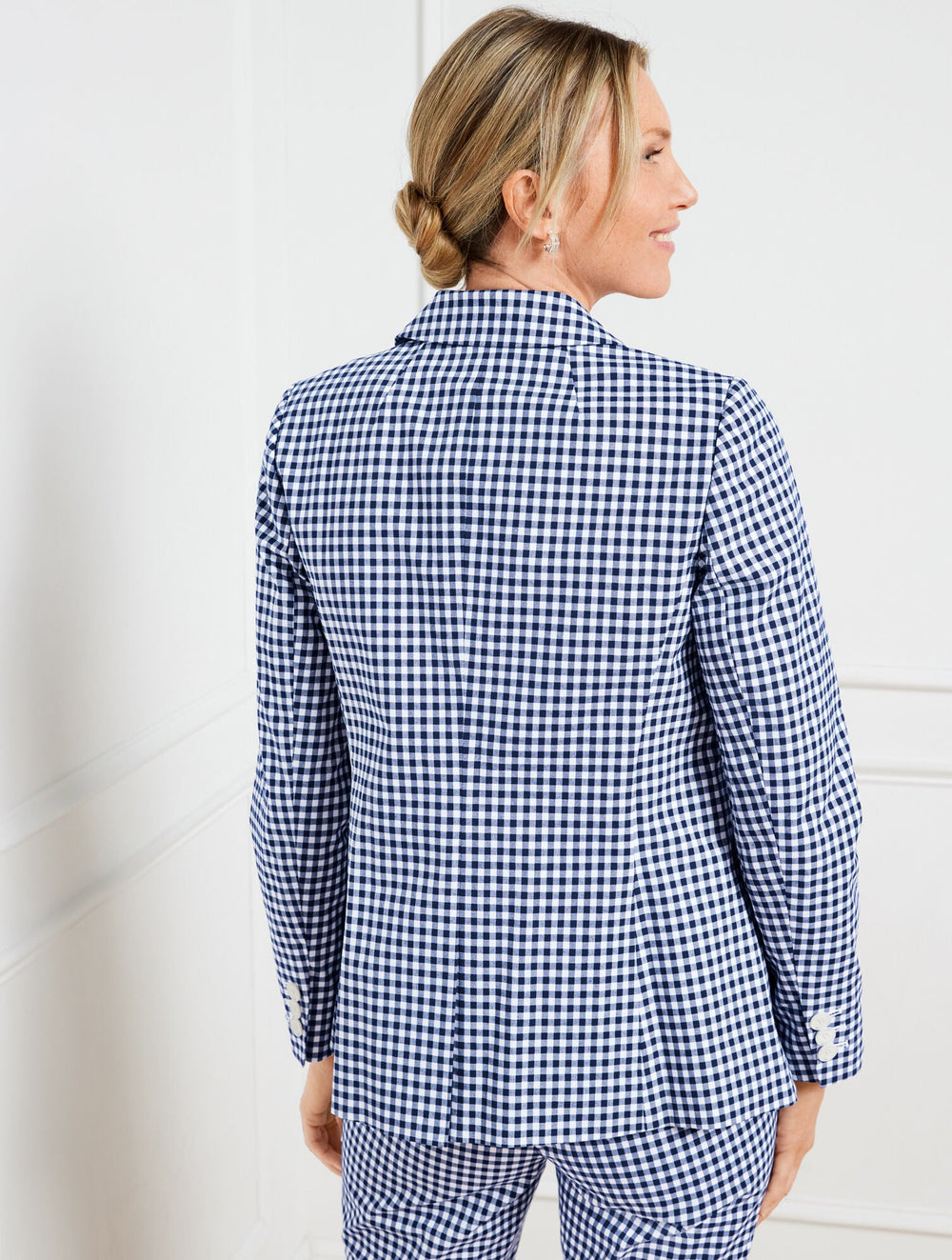 INDIA INK/WHITE BLAZER - PREPPY GINGHAM | Talbots online