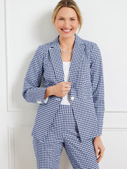 INDIA INK/WHITE BLAZER - PREPPY GINGHAM | Talbots online