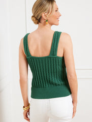 WHITE TEXTURED SWEATER SHELL | Talbots on sale