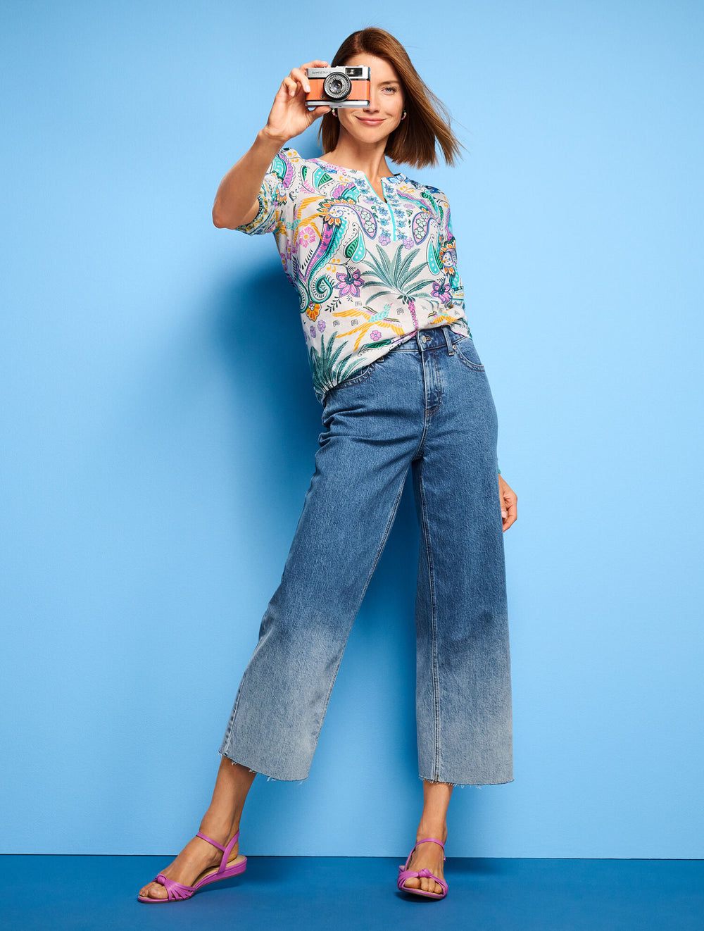 HOFFMAN WASH WIDE LEG CROP JEANS - HOFFMAN WASH | Talbots US