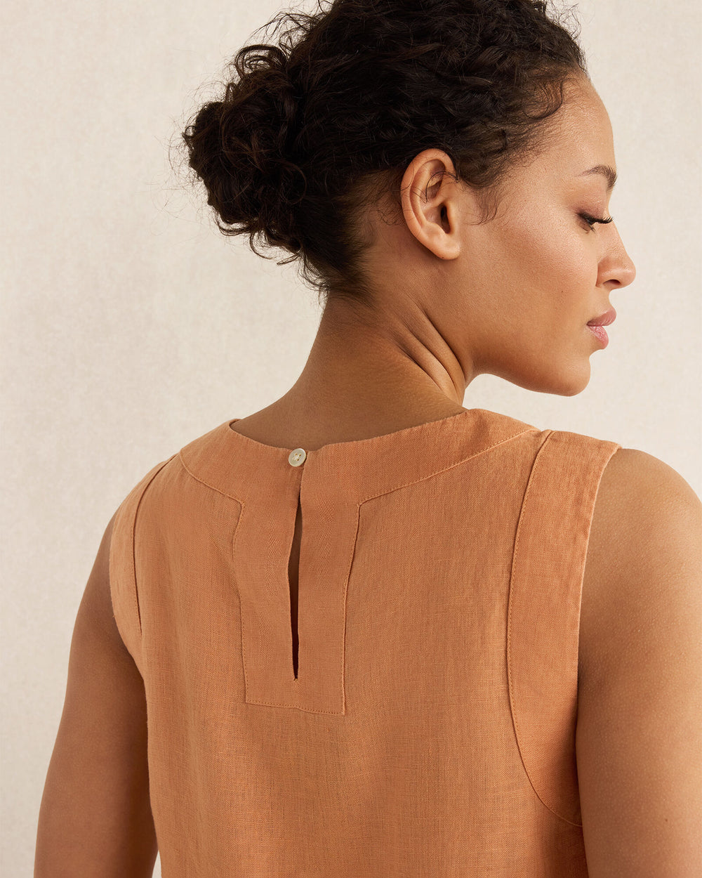 OLIVE|SIENNA LINEN SLEEVELESS TOP | Talbots sale