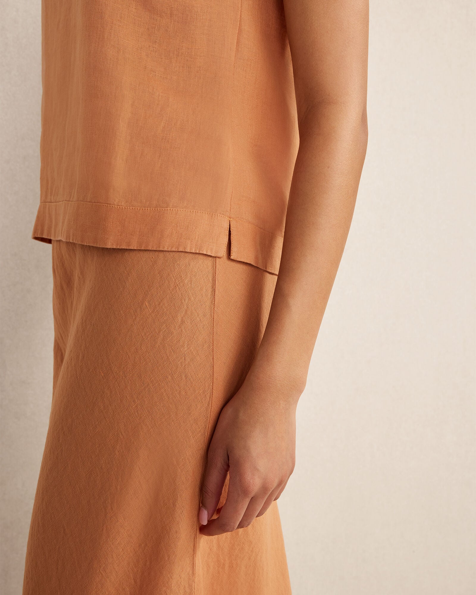 OLIVE|SIENNA LINEN SLEEVELESS TOP | Talbots sale