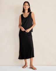 BLACK SILKY SCOOP NECK TANK | Talbots outlet