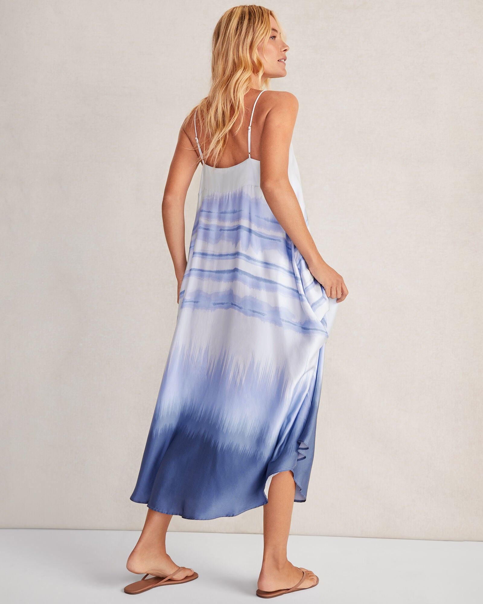 IRIS TONAL SILKY DIP DYE MAXI DRESS | Talbots discount