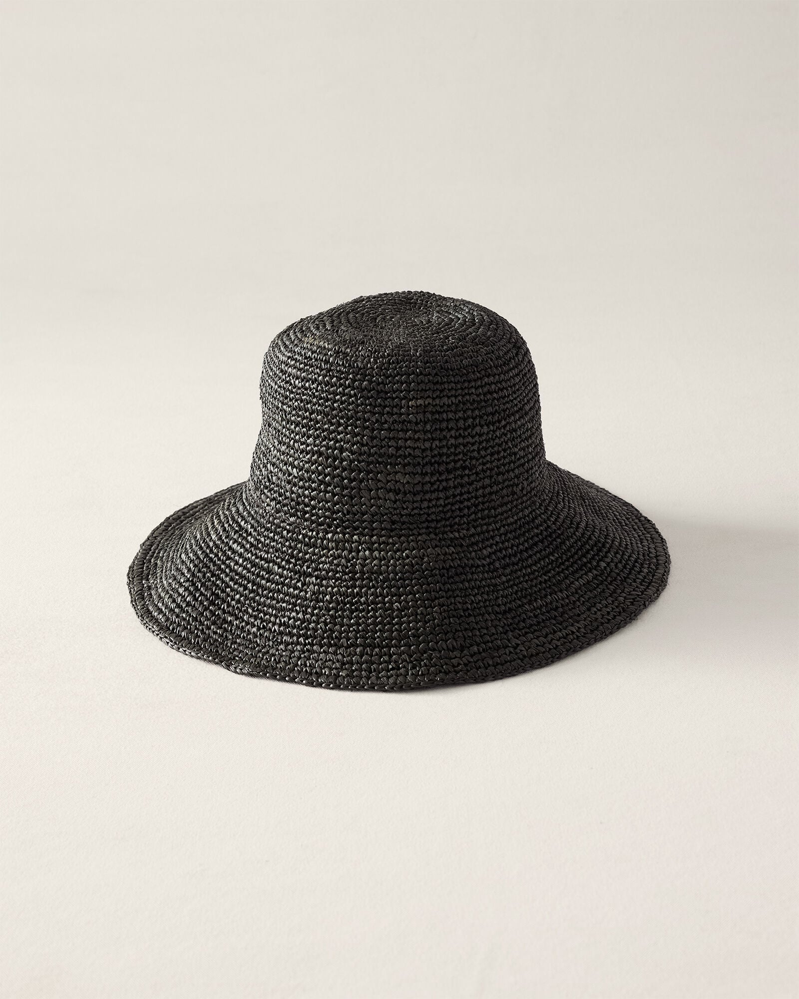 BLACK|DEEP VETIVER RAFFIA BUCKET HAT | Talbots discount