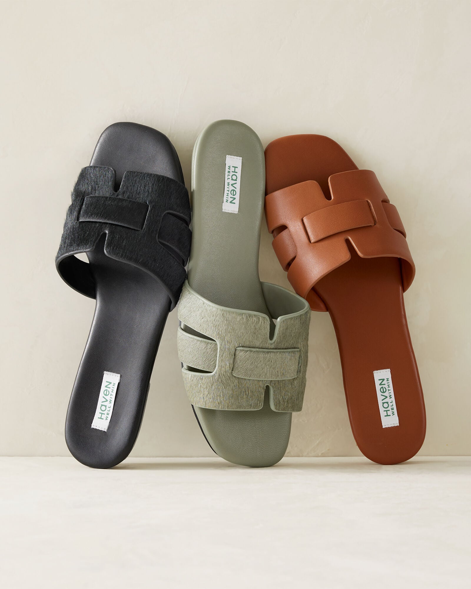 BLACK|VETIVER CALFHAIR WOVEN SANDALS | Talbots online