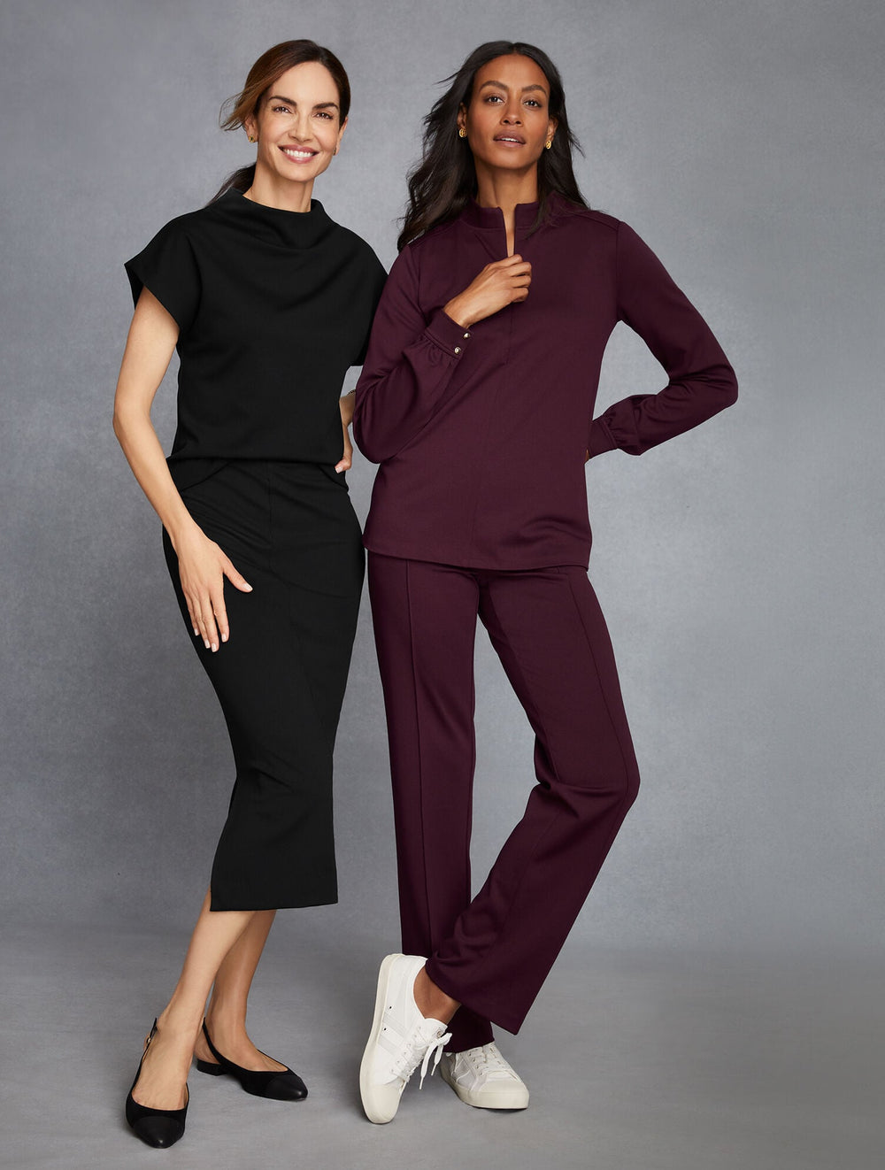 BLACK|COFFEE BEAN|INDIGO PASSPORT PONTE ZIP MOCKNECK PULLOVER | Talbots online