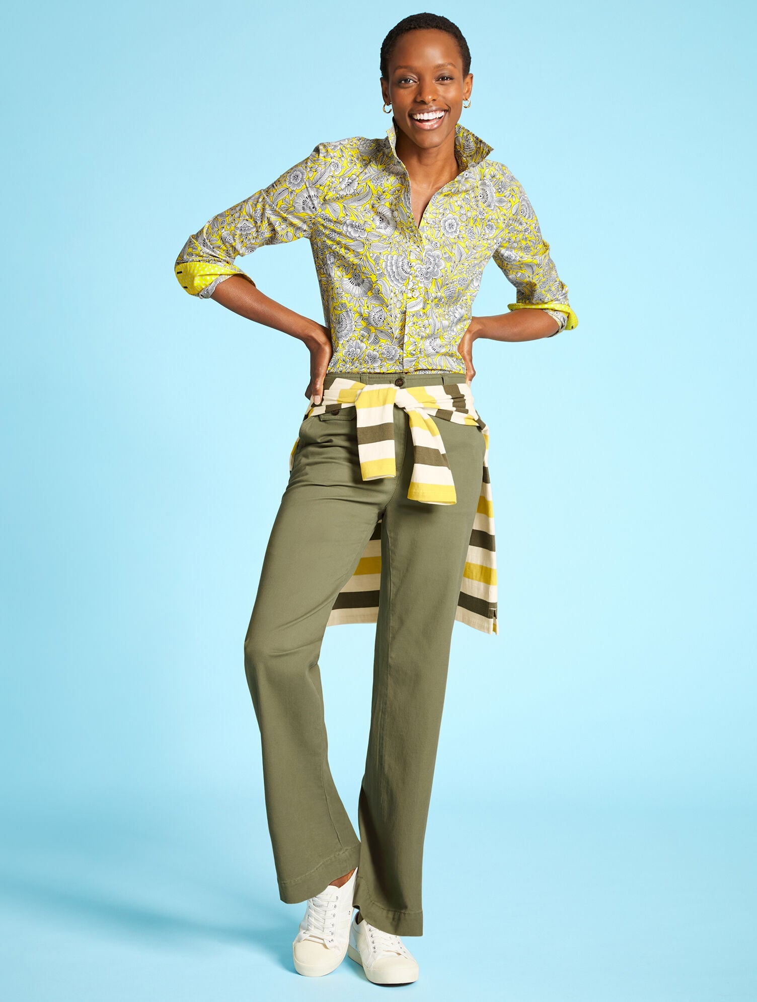 FRAISE PINK TWILL WIDE LEG PANTS | Talbots for sale