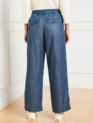 KALI BELTED WIDE ANKLE PANTS - KALI WASH | Talbots on sale
