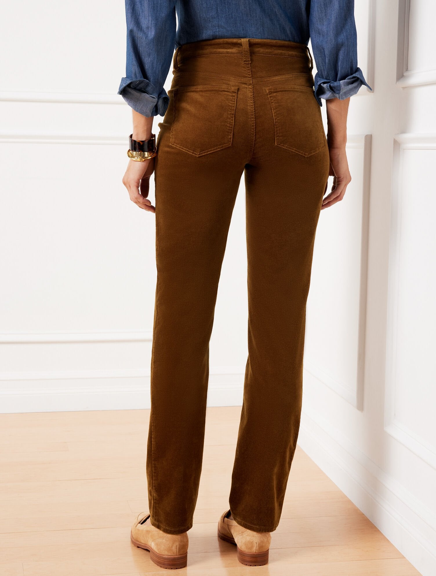 CLASSIC RED STRETCH CORDUROY STRAIGHT LEG PANTS - SOLIDS | Talbots online