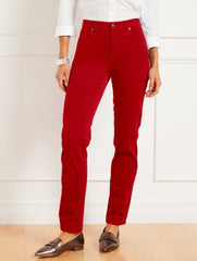 CLASSIC RED STRETCH CORDUROY STRAIGHT LEG PANTS - SOLIDS | Talbots online