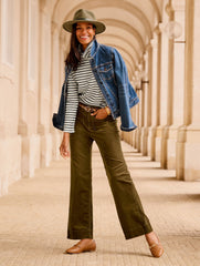 TOASTED COCONUT STRETCH CORDUROY WIDE LEG PANTS | Talbots sale