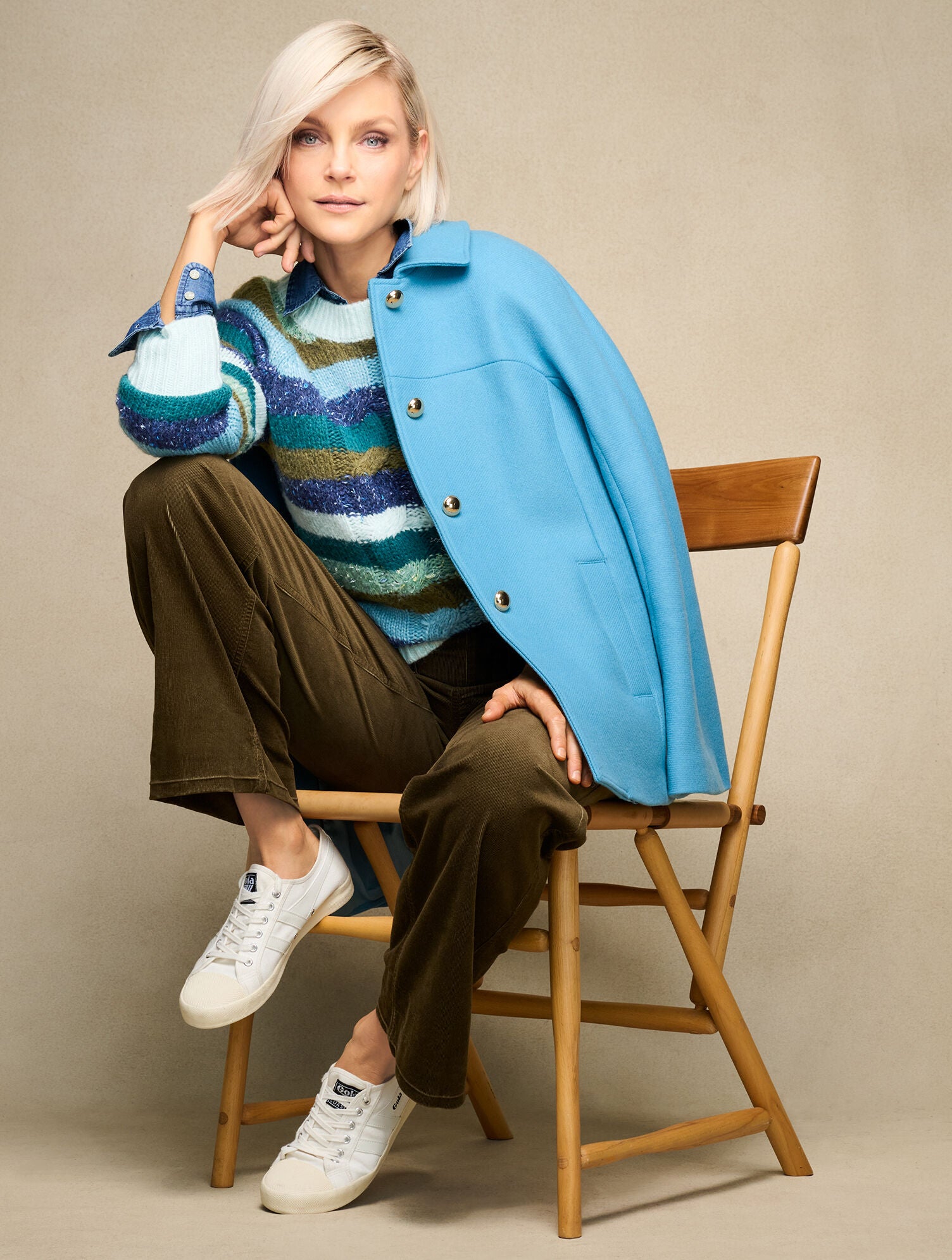 TOASTED COCONUT STRETCH CORDUROY WIDE LEG PANTS | Talbots sale