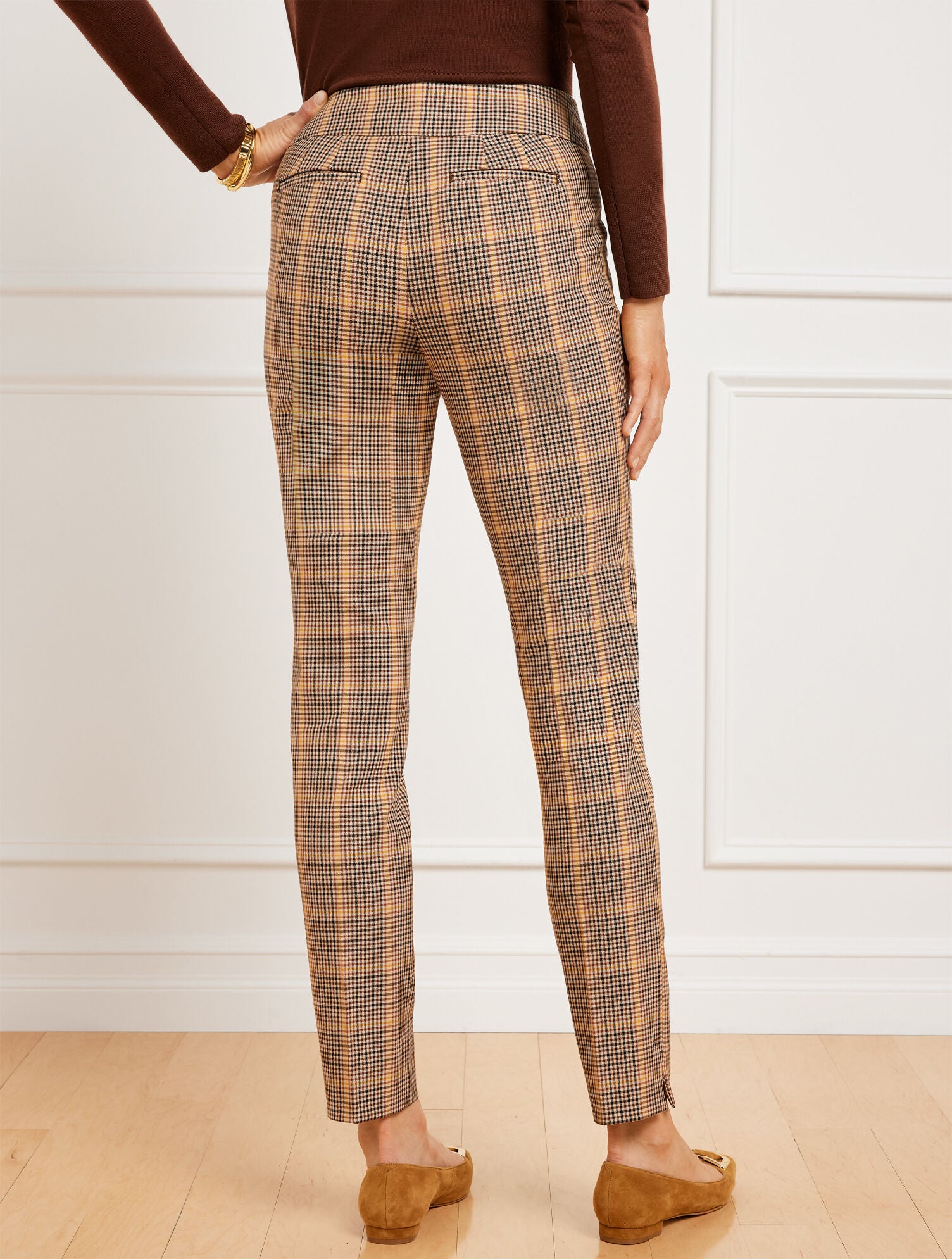 TOASTED COCONUT MULTI TALBOTS CHATHAM SLIM ANKLE PANTS - HAYSTACK PLAID | Talbots near me