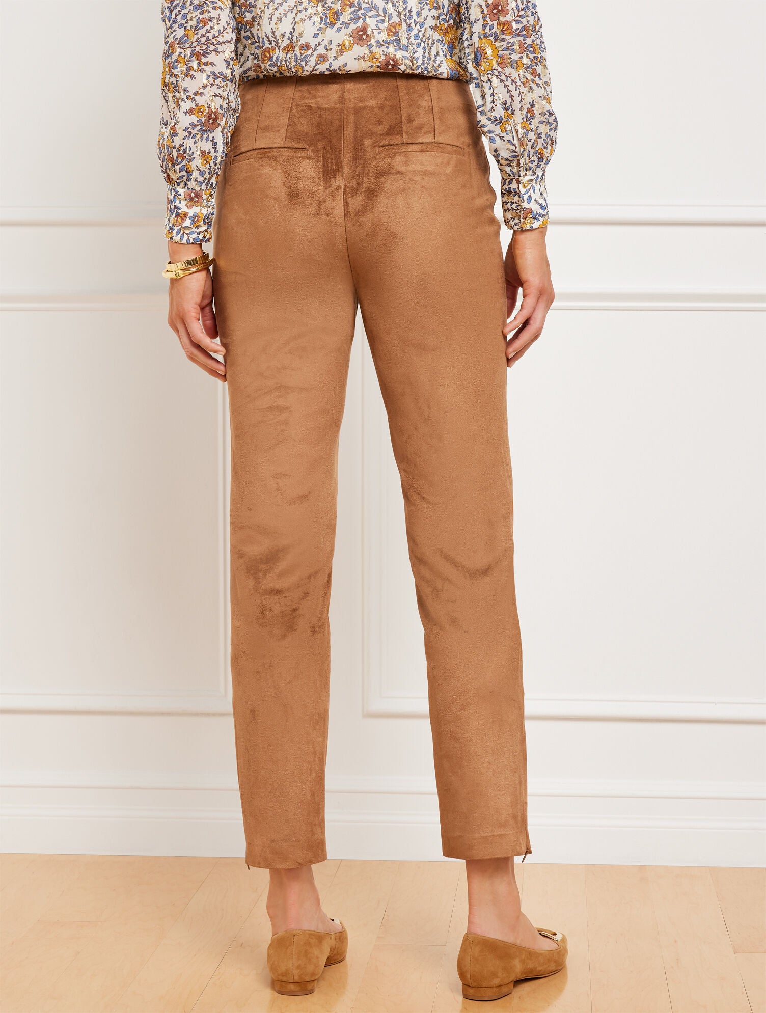 FALL TOBACCO FAUX SUEDE SLIM LEG ANKLE PANTS | Talbots outlet