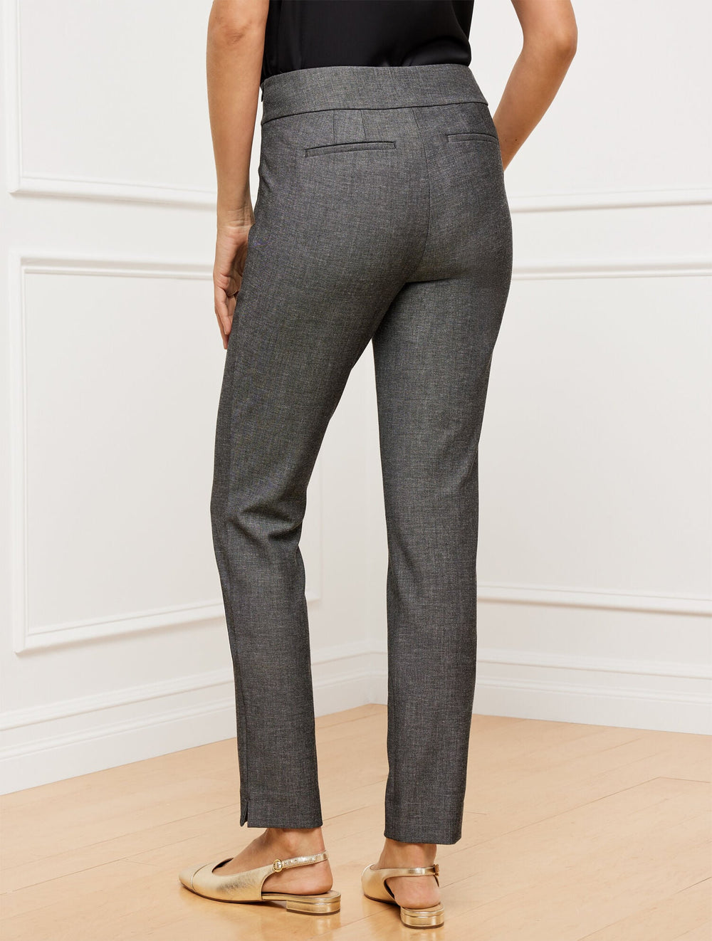 BLACK MULTI TALBOTS CHATHAM SLIM ANKLE PANTS - SHARKSKIN | Talbots US