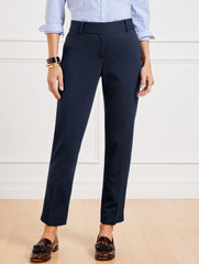 BLACK|INDIGO BLUE TALBOTS HAMPSHIRE STRAIGHT ANKLE PANTS - PONTE | Talbots for sale