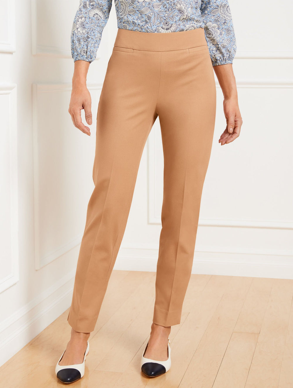 TOASTED COCONUT TALBOTS CHATHAM SLIM LEG ANKLE PANTS - CURVY FIT | Talbots outlet