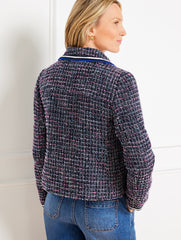 NAVY/WHITE MULTI BREEZE TWEED JACKET | Talbots US