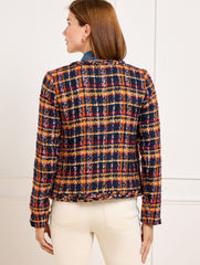 NAVY MULTI TWEED JACKET - SUNFLOWER PLAID | Talbots near me