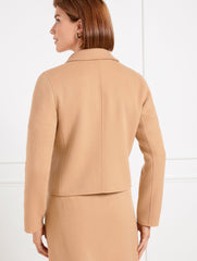 TOASTED COCONUT DOUBLE FACE WOOL BLEND CROP JACKET | Talbots outlet