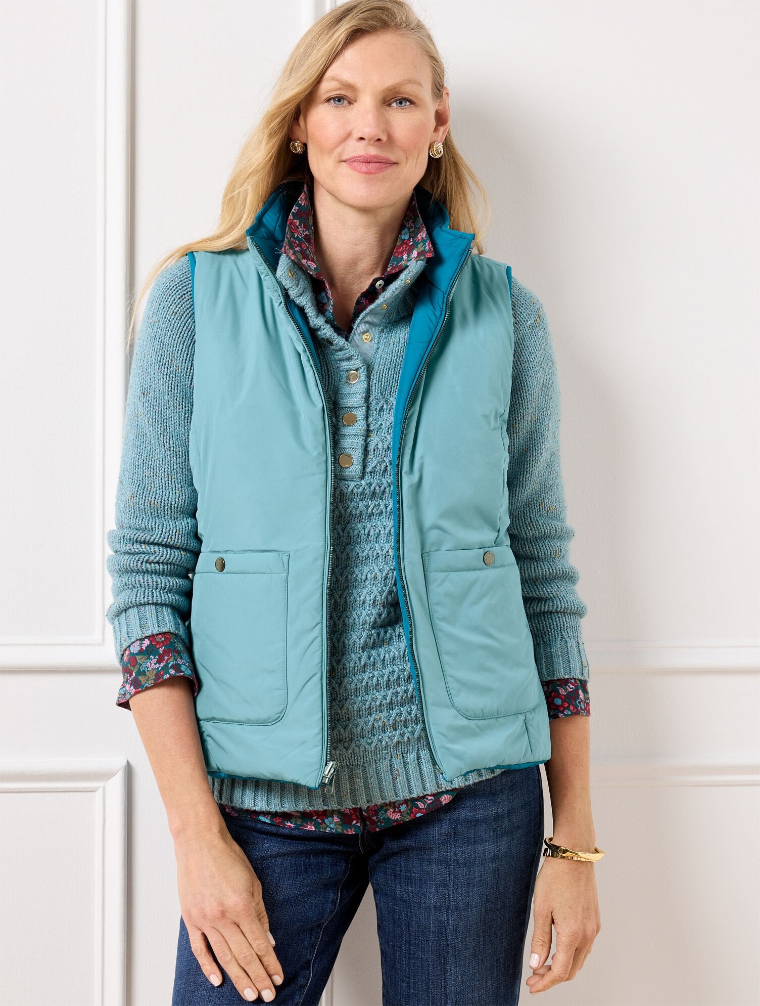 RICH BURGUNDY/HOLLY BERRY REVERSIBLE VEST | Talbots US