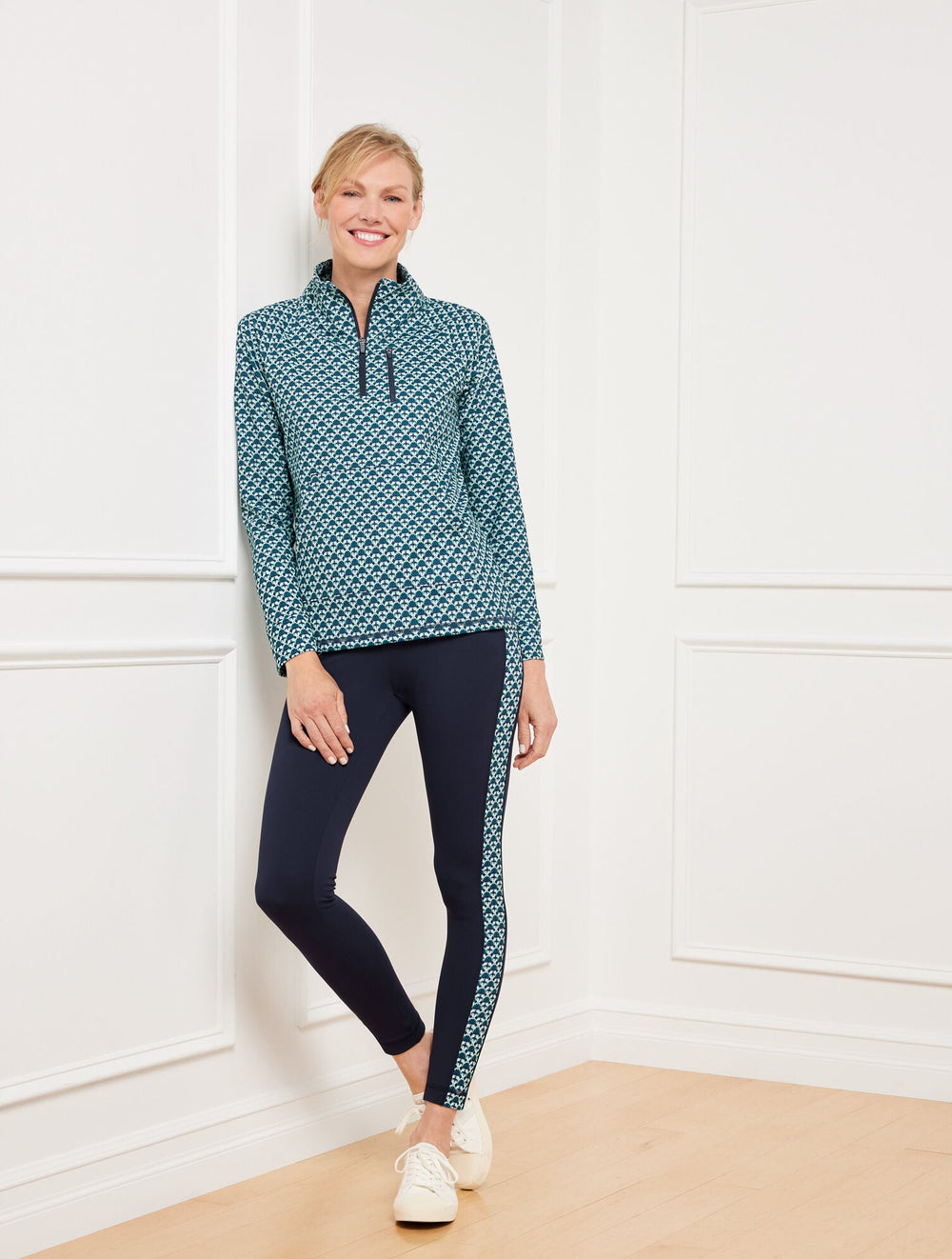 INDIA INK MULTI OUT & ABOUT HALF-ZIP PULLOVER - FASCINATING SCALLOP | Talbots US