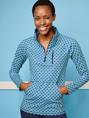 INDIA INK MULTI OUT & ABOUT HALF-ZIP PULLOVER - FASCINATING SCALLOP | Talbots US