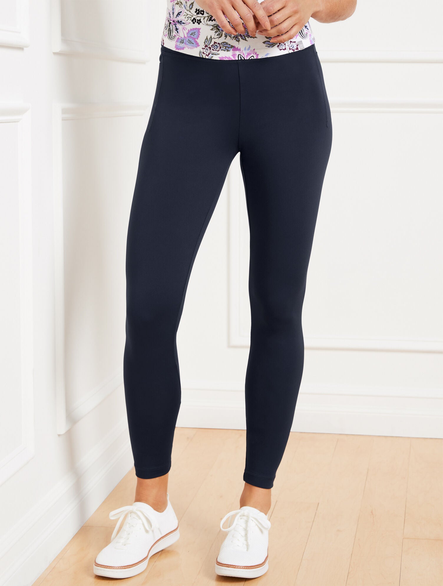 BLACK|INDIGO|BISCAYNE BLUE|TOFFEE BROWN OUT & ABOUT ESSENTIAL LEGGINGS | Talbots sale