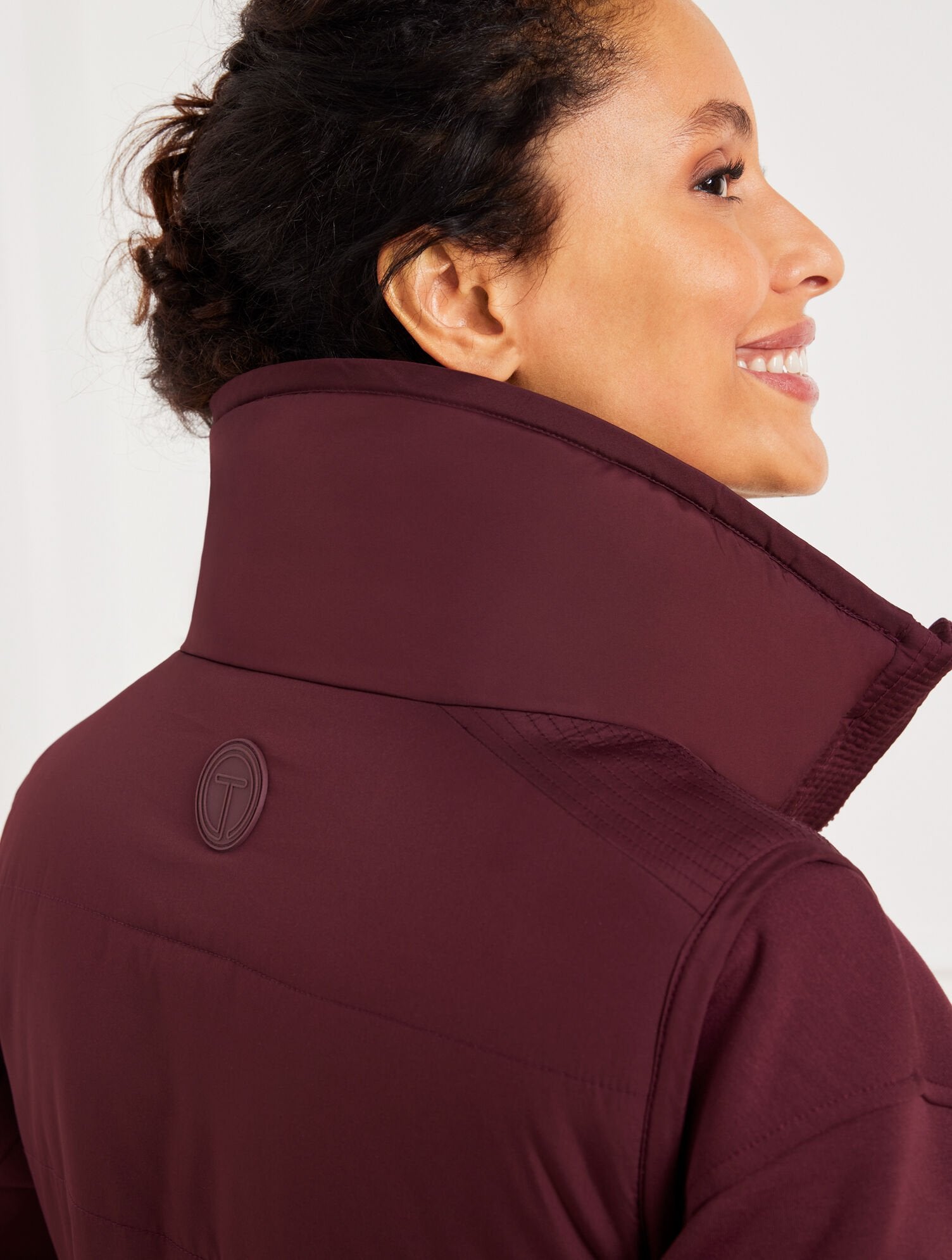 INDIGO BLUE/EVERGLADE|IVORY/BURGUNDY BERRY REVERSIBLE SHERPA PUFFER VEST | Talbots outlet