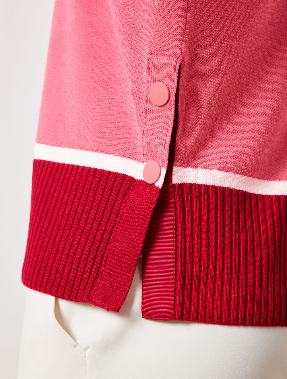 BURGUNDY BERRY MULTI MOCKNECK SWEATER - STRIPED COLORBLOCK | Talbots US