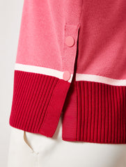 BURGUNDY BERRY MULTI MOCKNECK SWEATER - STRIPED COLORBLOCK | Talbots US