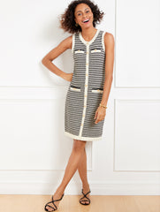 IVORY/BLACK TEXTURED TWEED SWEATER DRESS | Talbots near me