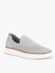 SILVER BRITTANY METALLIC SLIP ON KNIT SNEAKERS | Talbots for sale