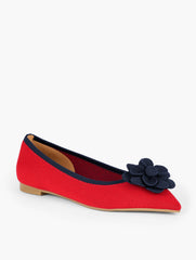 BLACK EDWIN KNIT FLOWER POINTED TOE FLATS | Talbots outlet