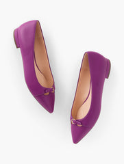 MULBERRY WINE SCARLET CUT OUT NAPPA FLATS | Talbots sale