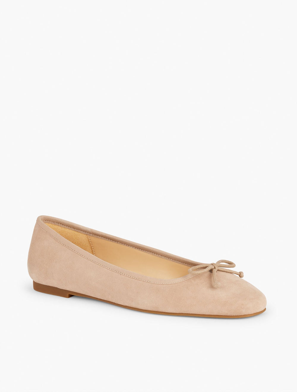 RATTAN TINSLEY BOW SUEDE BALLET FLATS | Talbots on sale