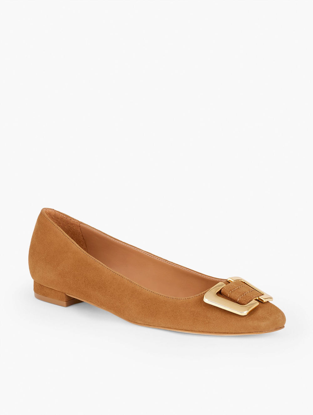 DEEP MOSS|HAVANA TAN SUTTON SUEDE BUCKLE FLATS | Talbots for sale
