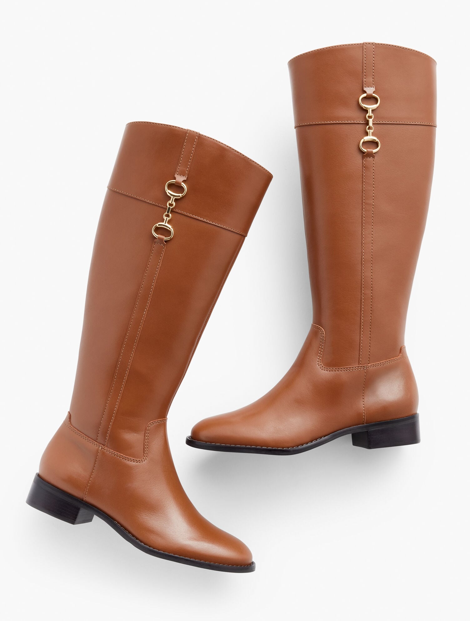 COGNAC TISH BIT RIDING BOOTS - EXTENDED CALF | Talbots online