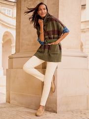 DEEP MOSS MULTI PLAID TURTLENECK PONCHO | Talbots outlet
