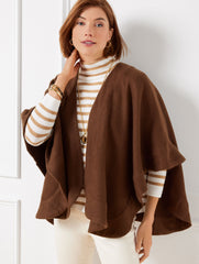 DARK WALNUT WOVEN RUANA | Talbots near me