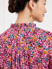 MOONLITE MAUVE MULTI RUFFLE TOP - GATHERED LEAVES | Talbots discount