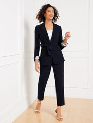 BLACK|INDIGO BLUE EASY TRAVEL TIE WAIST BLAZER | Talbots for sale