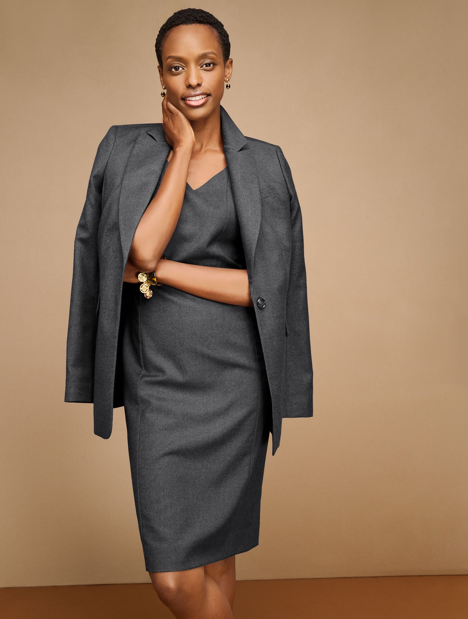 BROWN SUGAR LUXE ITALIAN FLANNEL BLAZER | Talbots outlet