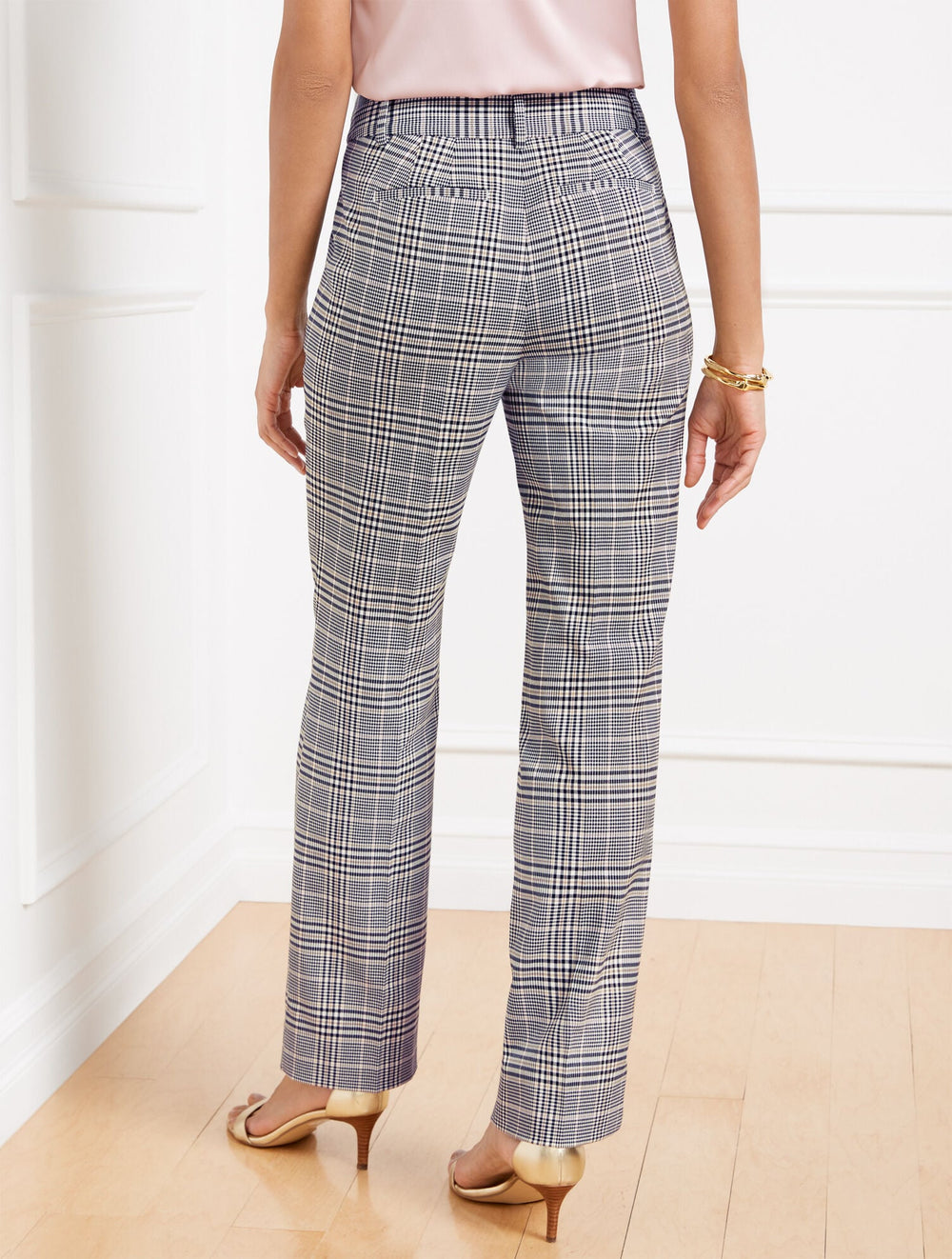 IVORY MULTI LAKE GLEN PLAID STRAIGHT LEG PANTS | Talbots discount