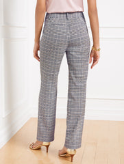 IVORY MULTI LAKE GLEN PLAID STRAIGHT LEG PANTS | Talbots discount