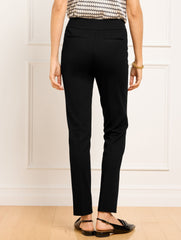 BLACK LUXE PONTE TAPERED LEG PANTS | Talbots on sale